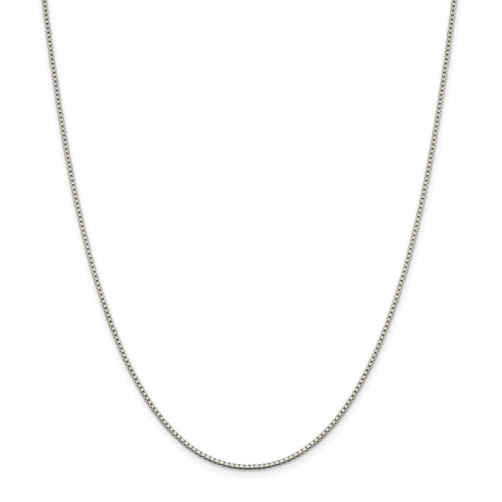 Alternate view of the 1.4mm, Sterling Silver, Solid Box Chain Necklace by The Black Bow Jewelry Co.
