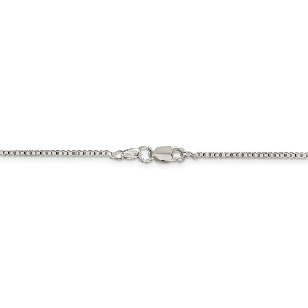Alternate view of the 1.4mm, Sterling Silver, Solid Box Chain Necklace by The Black Bow Jewelry Co.