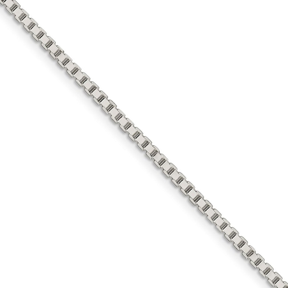 1.9mm, Sterling Silver, Solid Box Chain Necklace, Item C8637 by The Black Bow Jewelry Co.