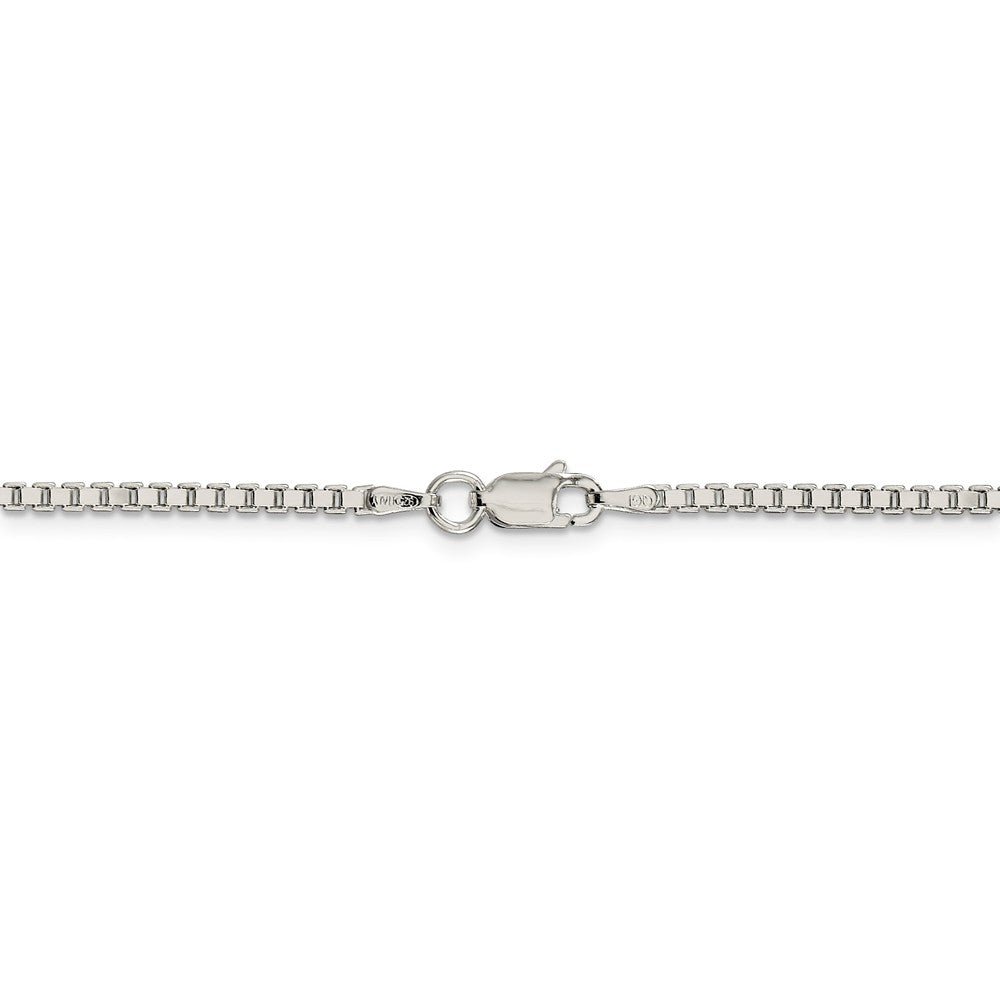 Alternate view of the 1.9mm, Sterling Silver, Solid Box Chain Necklace by The Black Bow Jewelry Co.
