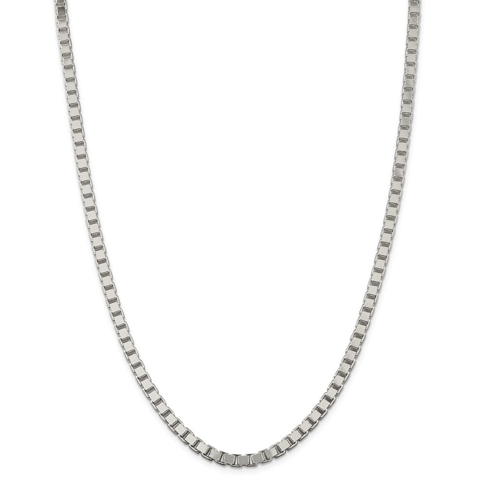 Alternate view of the 4.5mm, Sterling Silver, Solid Box Chain Necklace by The Black Bow Jewelry Co.