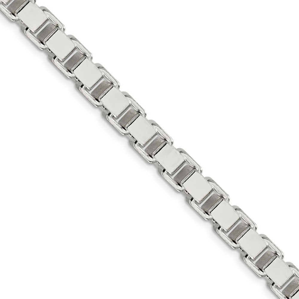 Men&#39;s 7mm, Sterling Silver, Solid Box Chain Necklace
