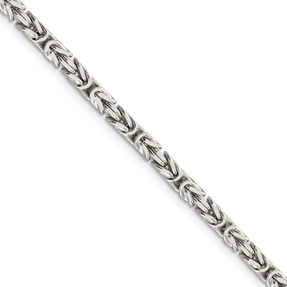 3.25mm, Sterling Silver, Solid Byzantine Chain Necklace, Item C8644 by The Black Bow Jewelry Co.