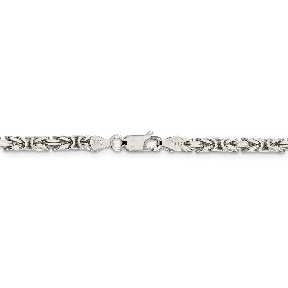 Alternate view of the 3.25mm, Sterling Silver, Solid Byzantine Chain Necklace by The Black Bow Jewelry Co.