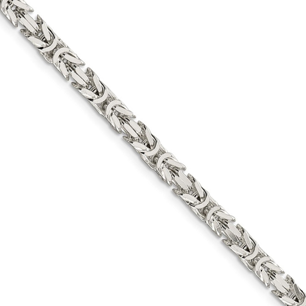 4.25mm, Sterling Silver, Solid Byzantine Chain Necklace, Item C8646 by The Black Bow Jewelry Co.