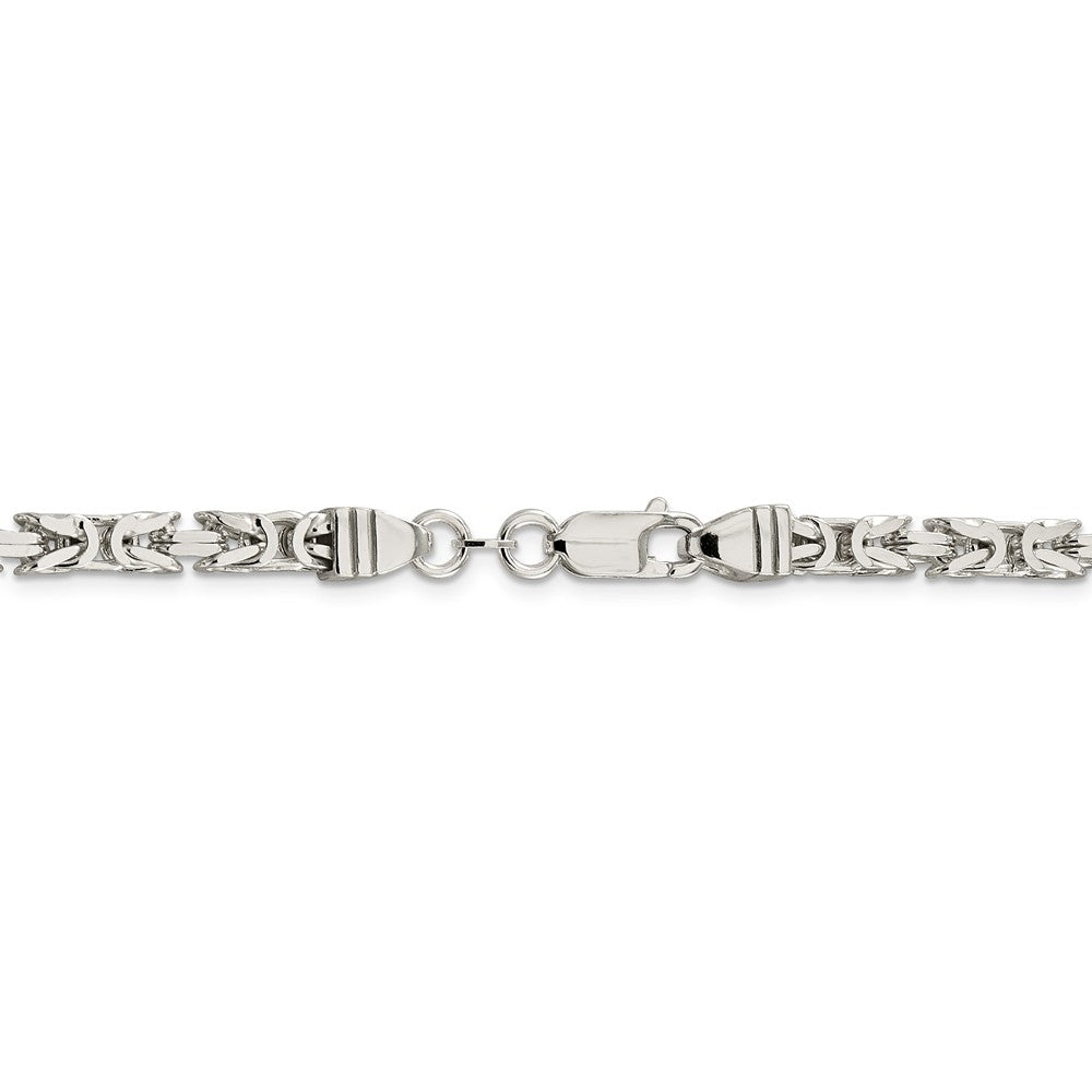 Alternate view of the 4.25mm, Sterling Silver, Solid Byzantine Chain Necklace by The Black Bow Jewelry Co.