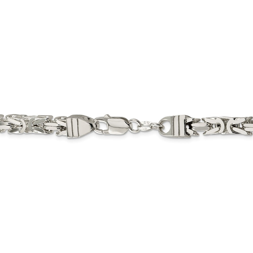 Alternate view of the Men&#39;s 6mm, Sterling Silver, Solid Byzantine Chain Necklace by The Black Bow Jewelry Co.