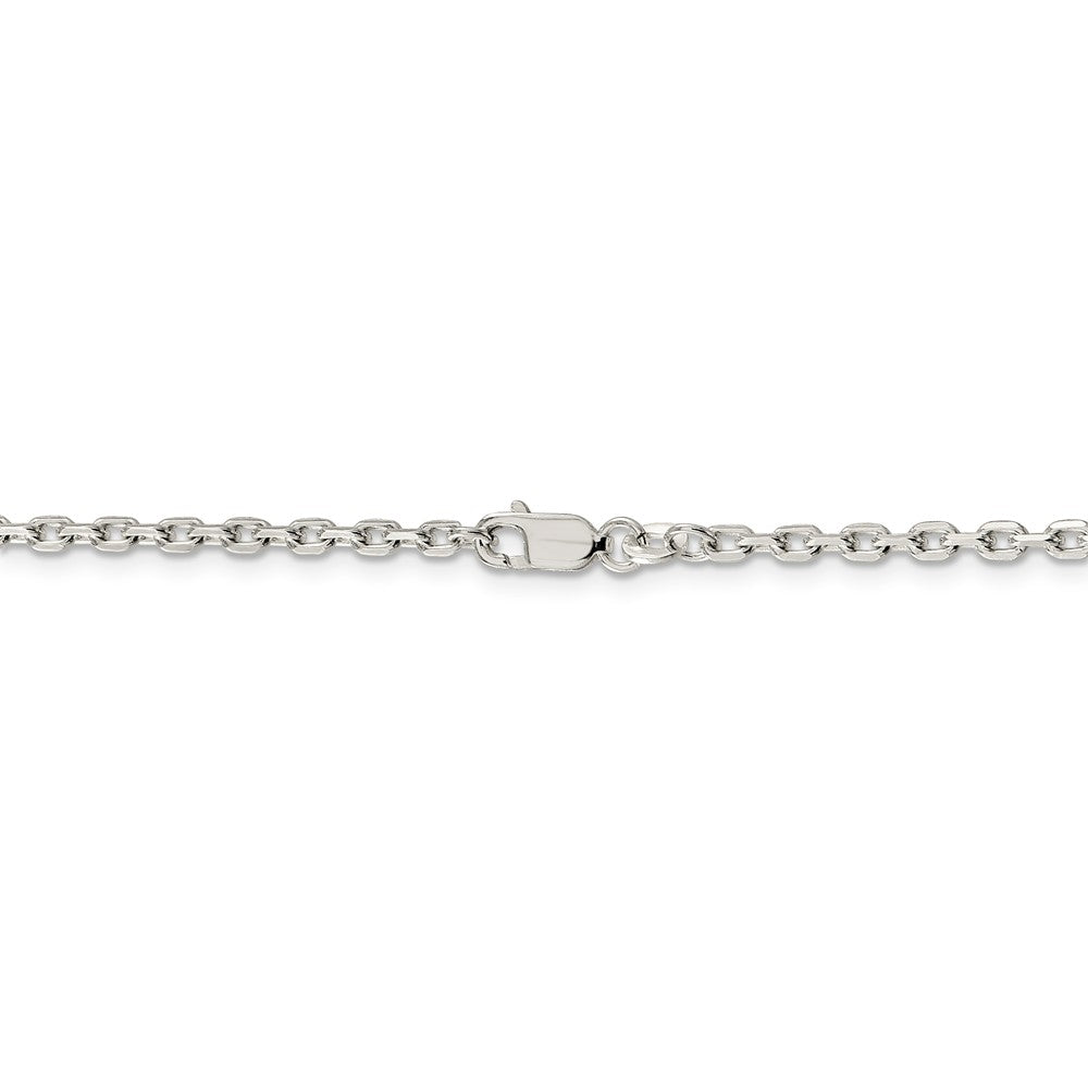 Alternate view of the 2.75mm Sterling Silver Solid Beveled Oval Cable Chain Necklace by The Black Bow Jewelry Co.