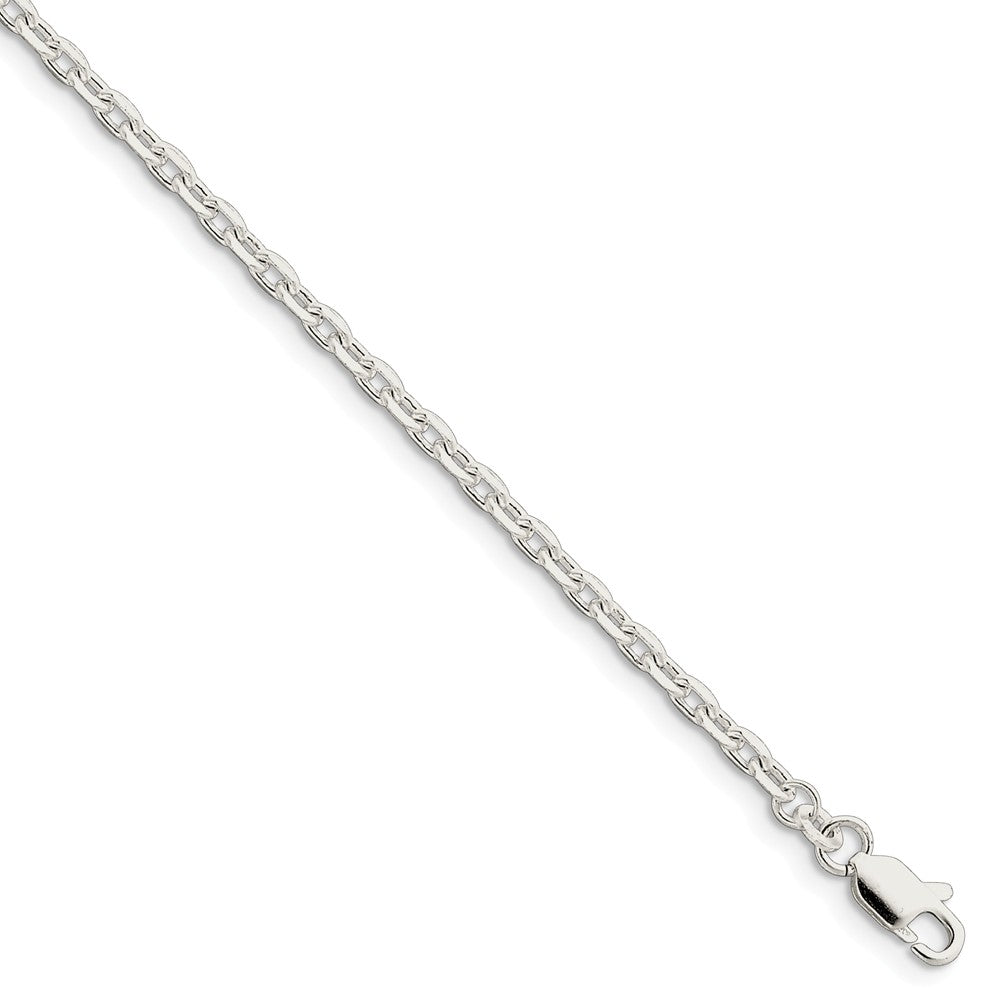 3.25mm, Sterling Silver Solid Beveled Cable Chain Bracelet, Item C8656-B by The Black Bow Jewelry Co.