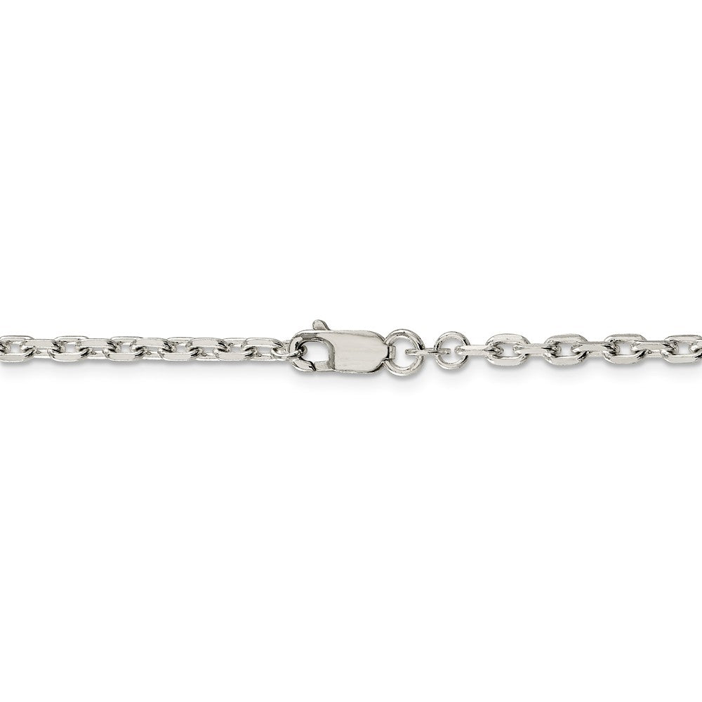 Alternate view of the 3.25mm Sterling Silver Solid Beveled Oval Cable Chain Necklace by The Black Bow Jewelry Co.