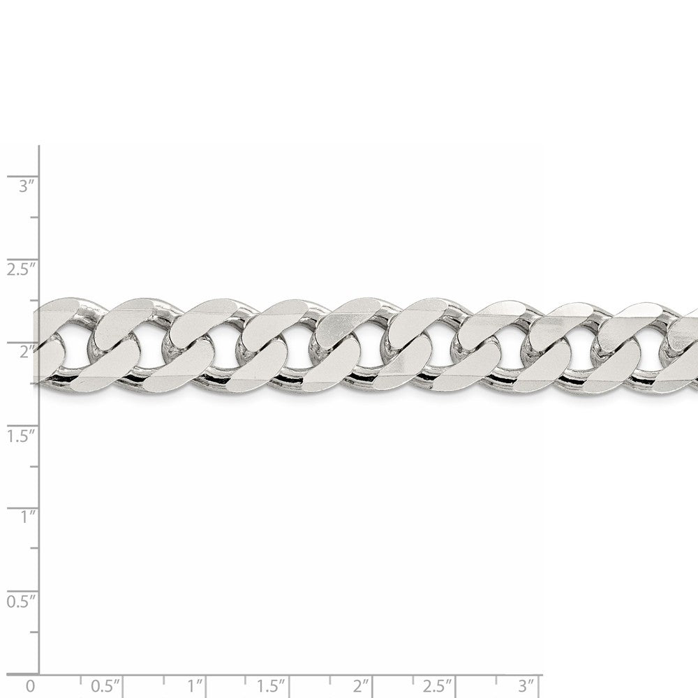 Alternate view of the Men&#39;s 15mm, Sterling Silver Solid Flat Curb Chain Bracelet by The Black Bow Jewelry Co.