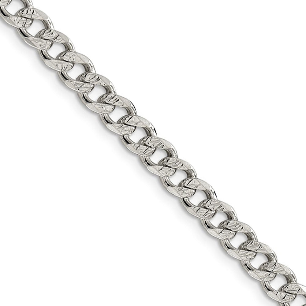 5.5mm Curb Chain Necklace in Sterling Silver - 22