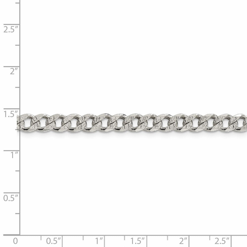 Alternate view of the 5.5mm, Sterling Silver Solid Pave Curb Chain Necklace by The Black Bow Jewelry Co.
