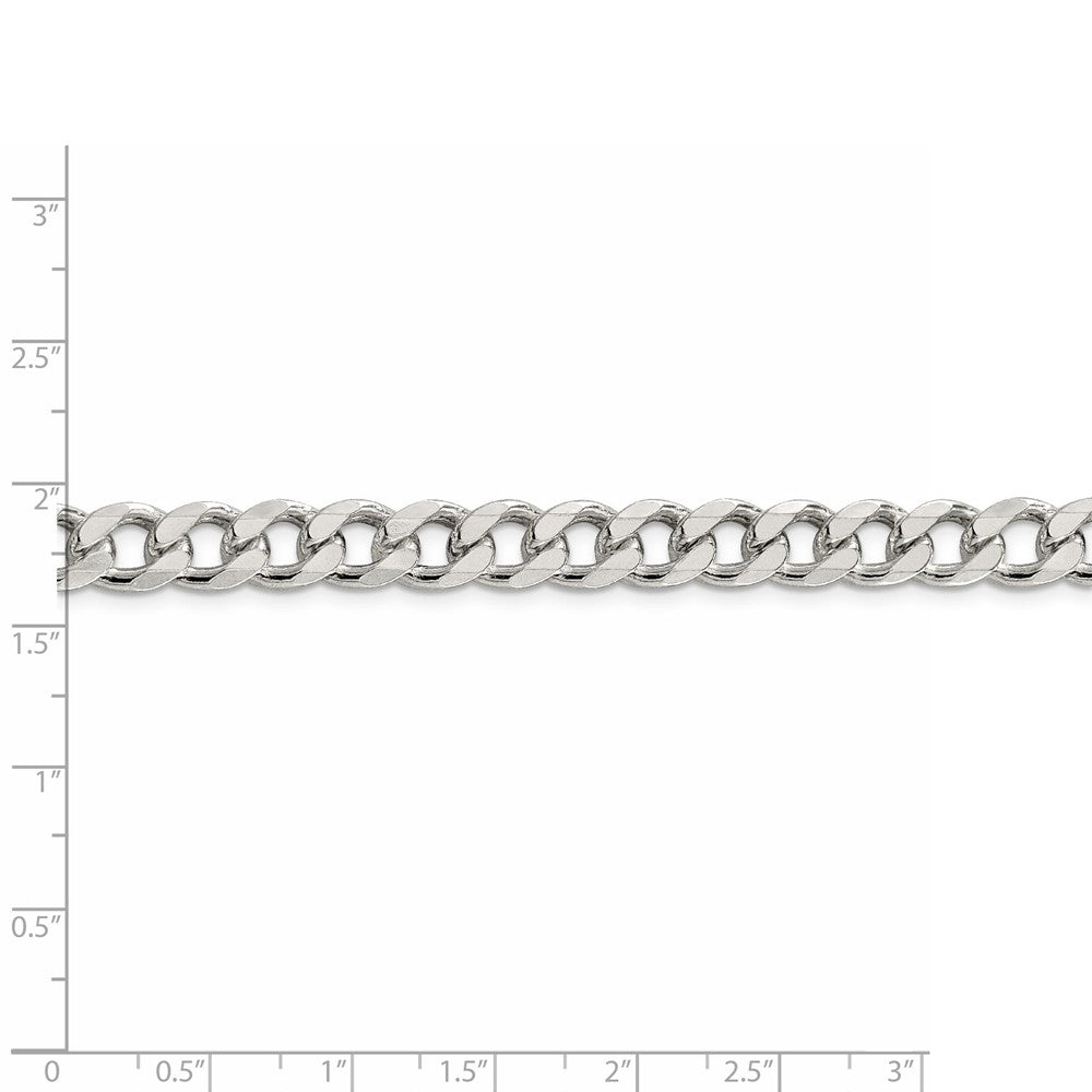 Alternate view of the Men&#39;s 8mm, Sterling Silver Solid Pave Curb Chain Necklace by The Black Bow Jewelry Co.