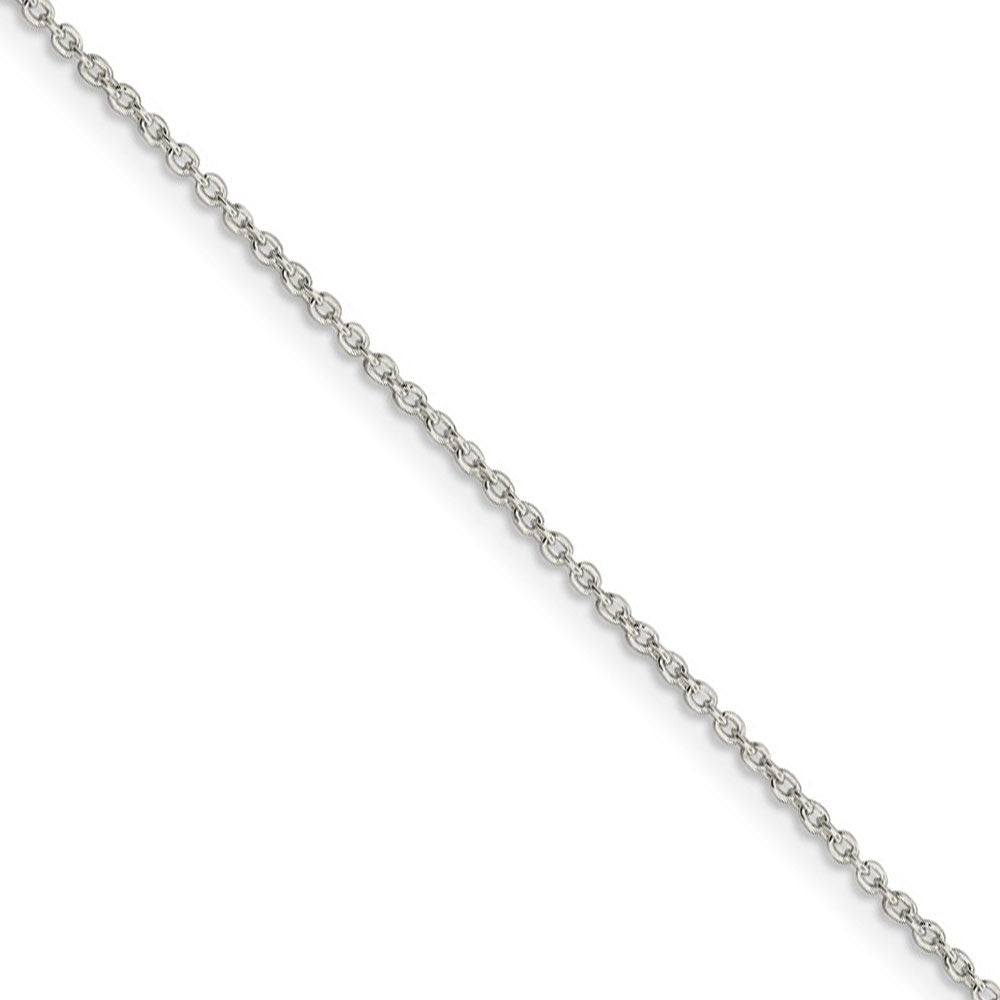 1.25mm, Sterling Silver Classic Solid Cable Chain Anklet, Item C8673-A by The Black Bow Jewelry Co.