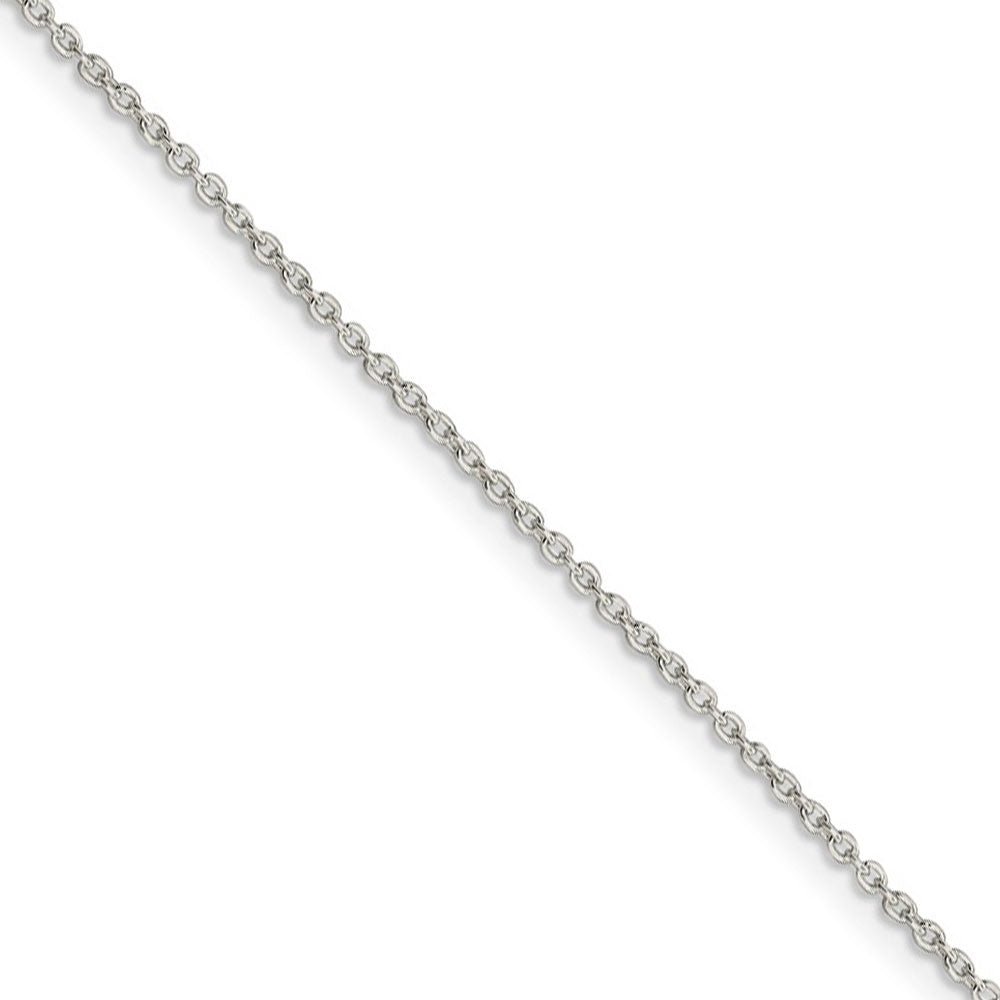 1.25mm, Sterling Silver Classic Solid Cable Chain Necklace, Item C8673 by The Black Bow Jewelry Co.
