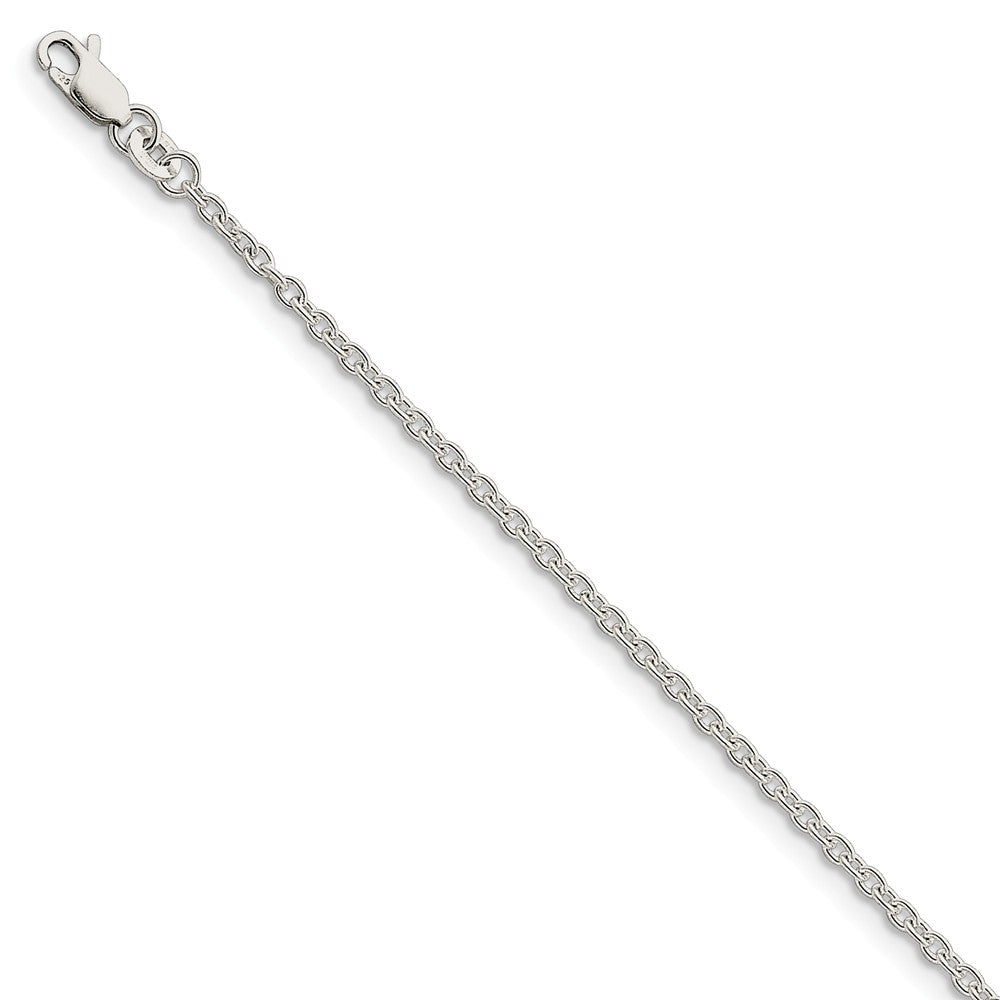 2.25mm, Sterling Silver Classic Solid Cable Chain Bracelet