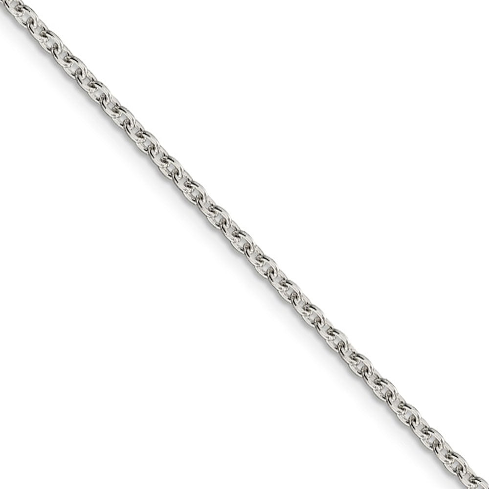 2.25mm Sterling Silver Classic Solid Cable Chain Necklace, Item C8675 by The Black Bow Jewelry Co.