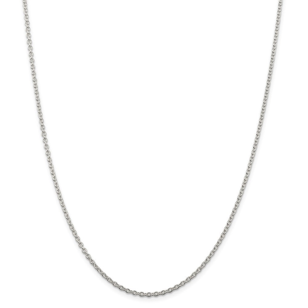 Alternate view of the 2.25mm Sterling Silver Classic Solid Cable Chain Necklace by The Black Bow Jewelry Co.