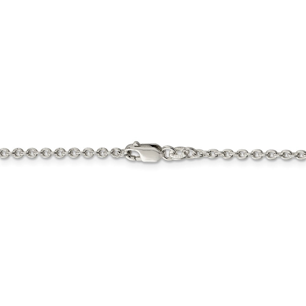Alternate view of the 2.25mm Sterling Silver Classic Solid Cable Chain Necklace by The Black Bow Jewelry Co.