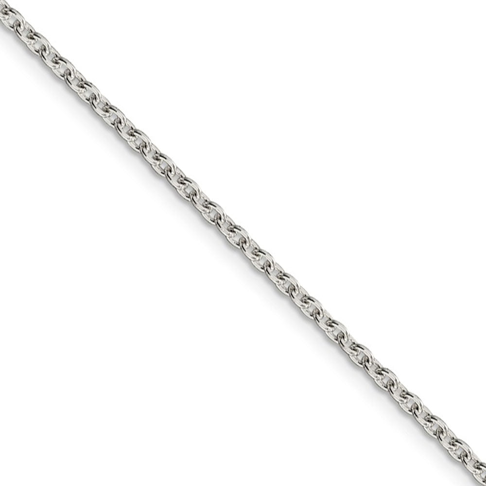 2.25mm Sterling Silver Classic Solid Cable Chain Necklace
