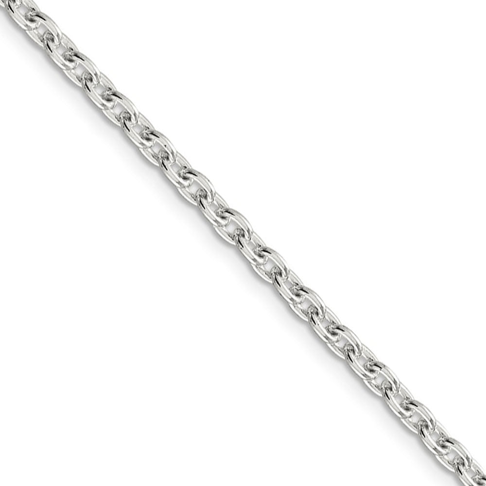 3.5mm Sterling Silver Classic Solid Cable Chain Necklace, Item C8676 by The Black Bow Jewelry Co.
