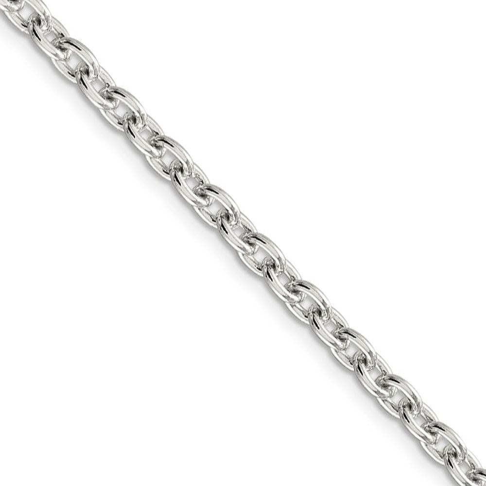 4.5mm Sterling Silver Classic Solid Cable Chain Necklace, Item C8677 by The Black Bow Jewelry Co.