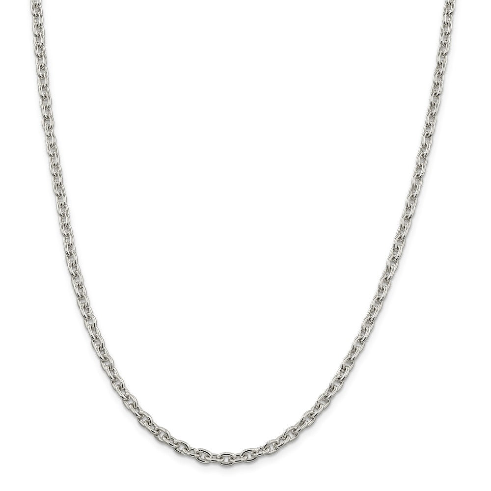 Alternate view of the 4.5mm Sterling Silver Classic Solid Cable Chain Necklace by The Black Bow Jewelry Co.