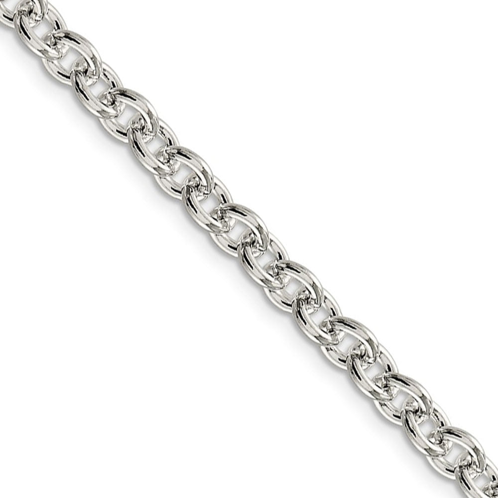 Black Bow Jewelry Company Men's 6mm, Sterling Silver Classic Solid Cable Chain Necklace, 24 Inch