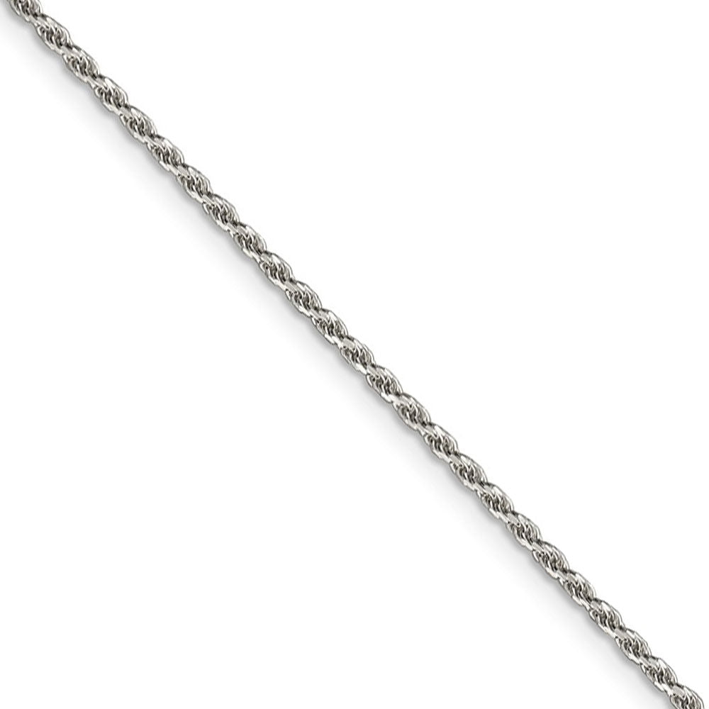 1.7mm, Sterling Silver Diamond Cut Solid Rope Chain Necklace