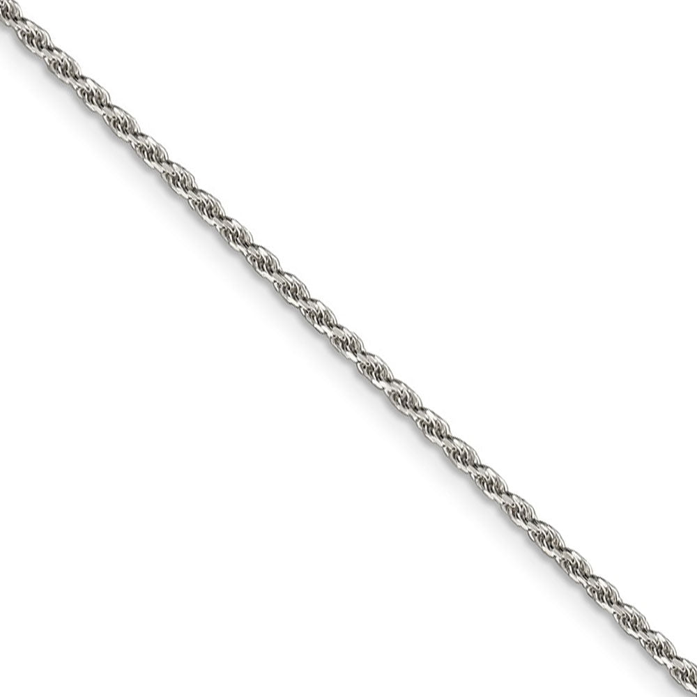 1.7mm, Sterling Silver Diamond Cut Solid Rope Chain Necklace