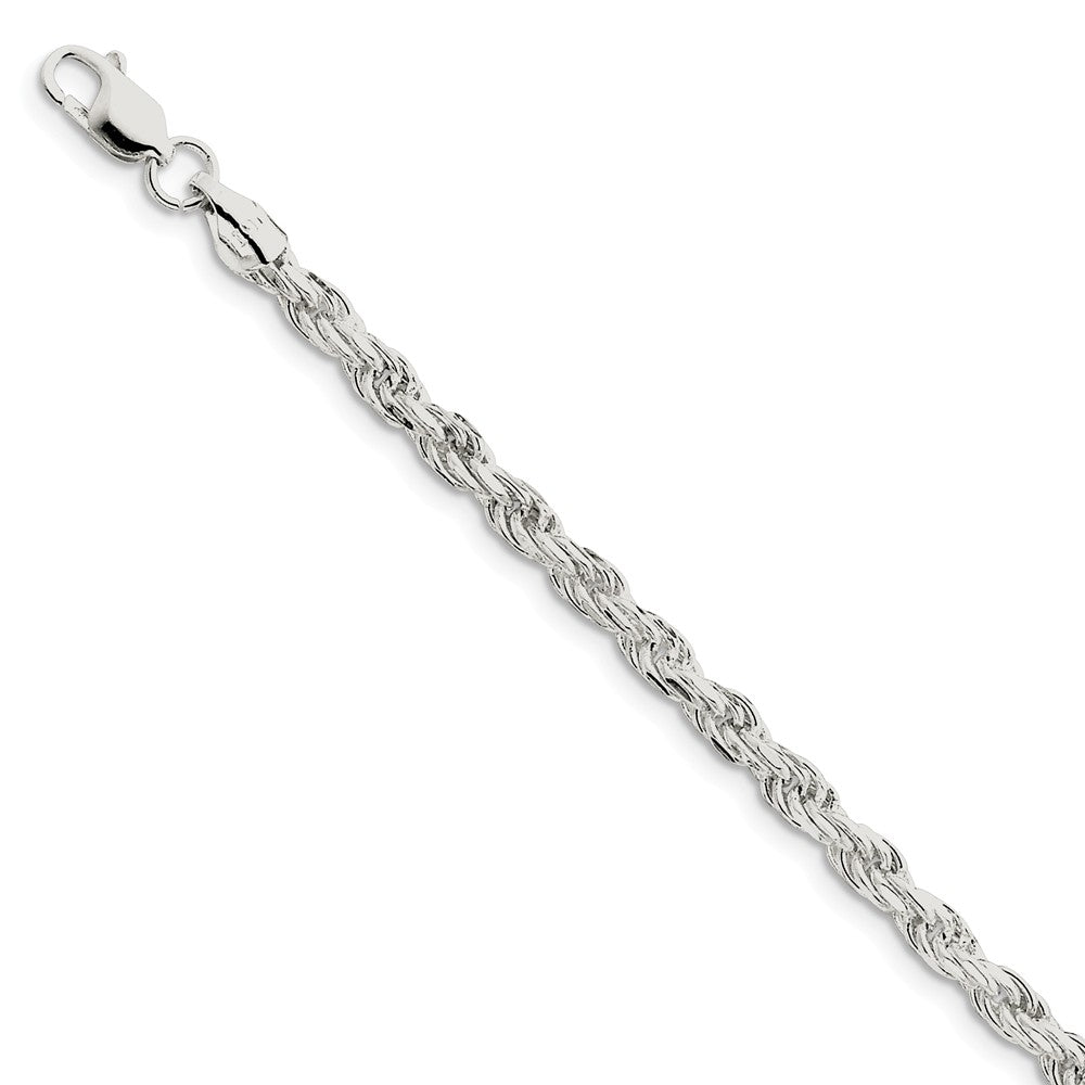 4.75mm, Sterling Silver Diamond Cut Solid Rope Chain Bracelet, Item C8683-B by The Black Bow Jewelry Co.