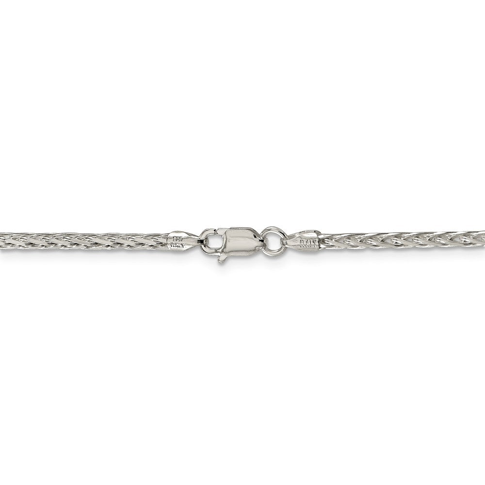 Alternate view of the 2.5mm Sterling Silver, Diamond Cut Solid Spiga Chain Necklace by The Black Bow Jewelry Co.