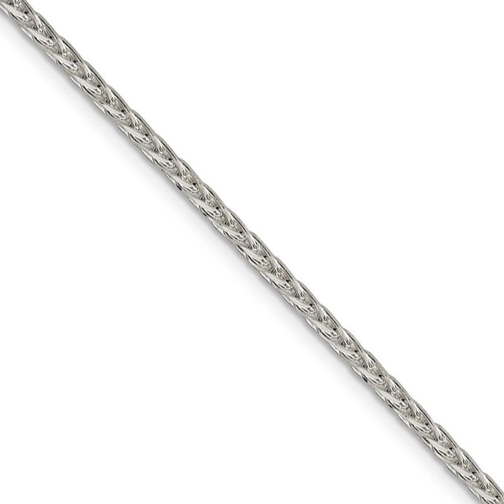 2.5mm Sterling Silver, Diamond Cut Solid Spiga Chain Necklace