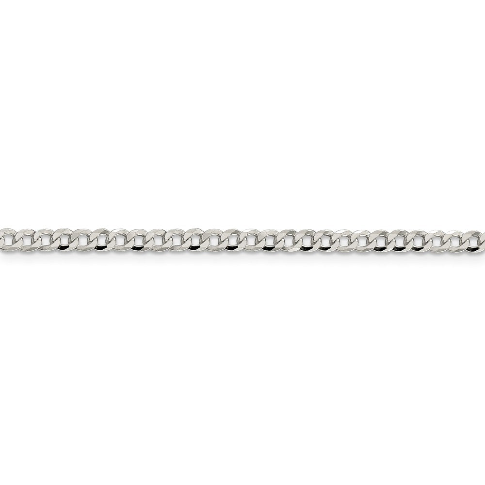 Alternate view of the 3.2mm, Sterling Silver, Solid Beveled Curb Chain Bracelet by The Black Bow Jewelry Co.