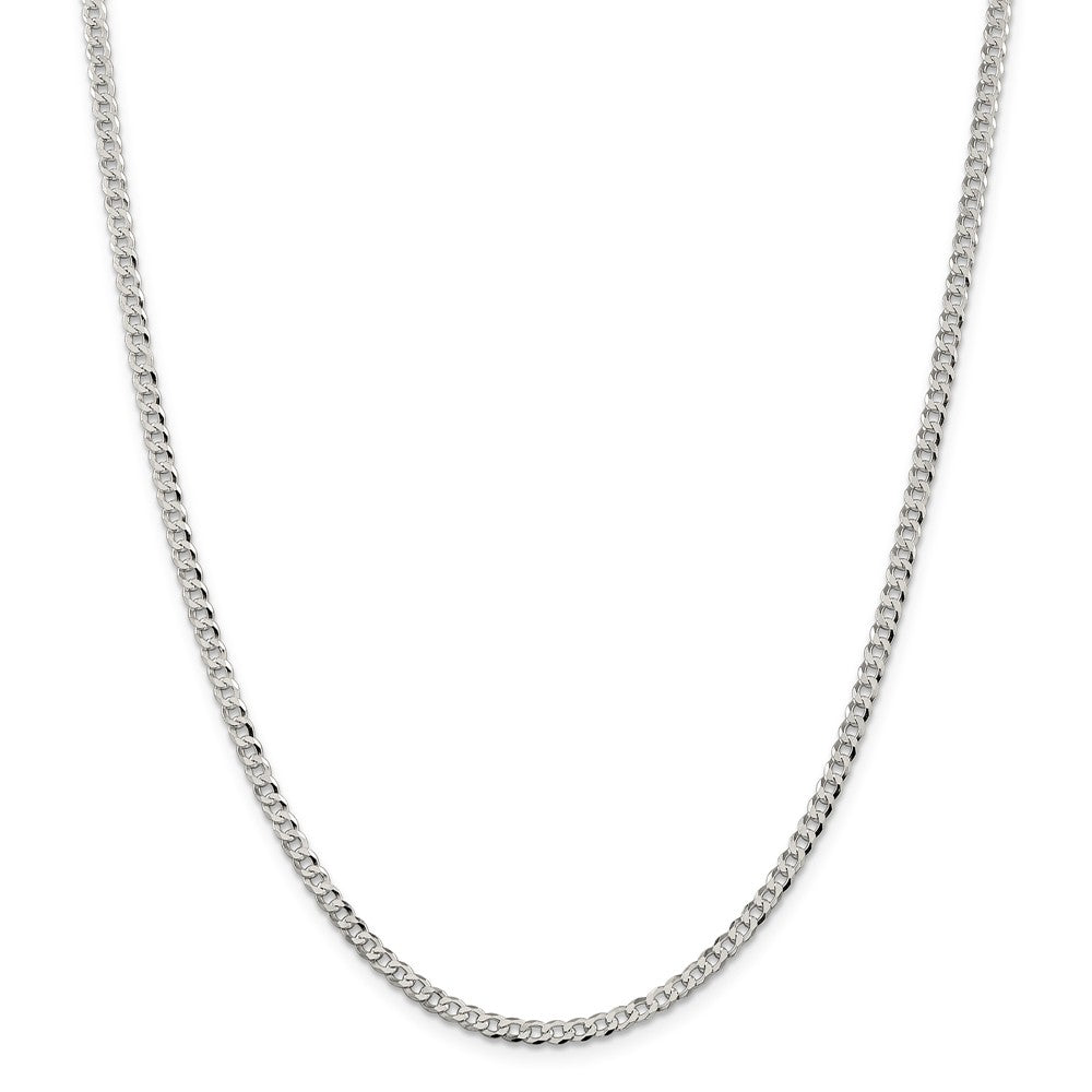 Alternate view of the 3.2mm, Sterling Silver, Solid Beveled Curb Chain Necklace by The Black Bow Jewelry Co.