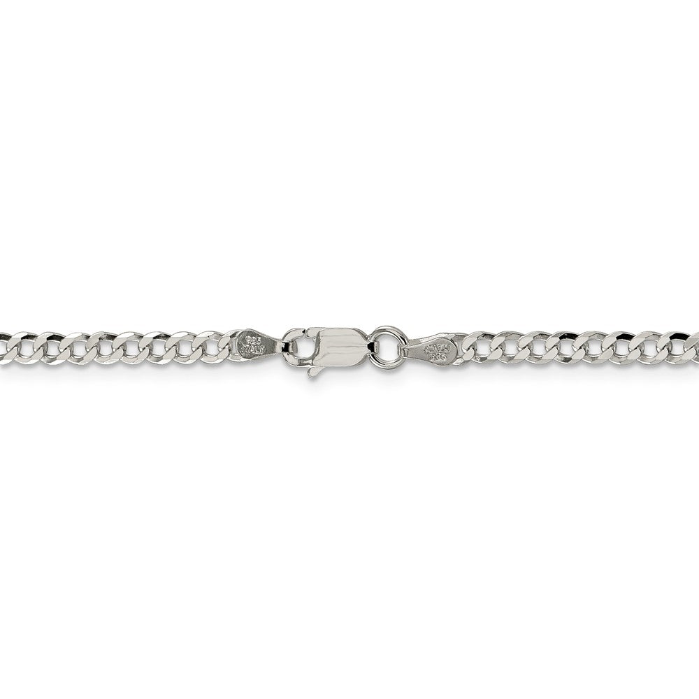 Alternate view of the 3.2mm, Sterling Silver, Solid Beveled Curb Chain Necklace by The Black Bow Jewelry Co.
