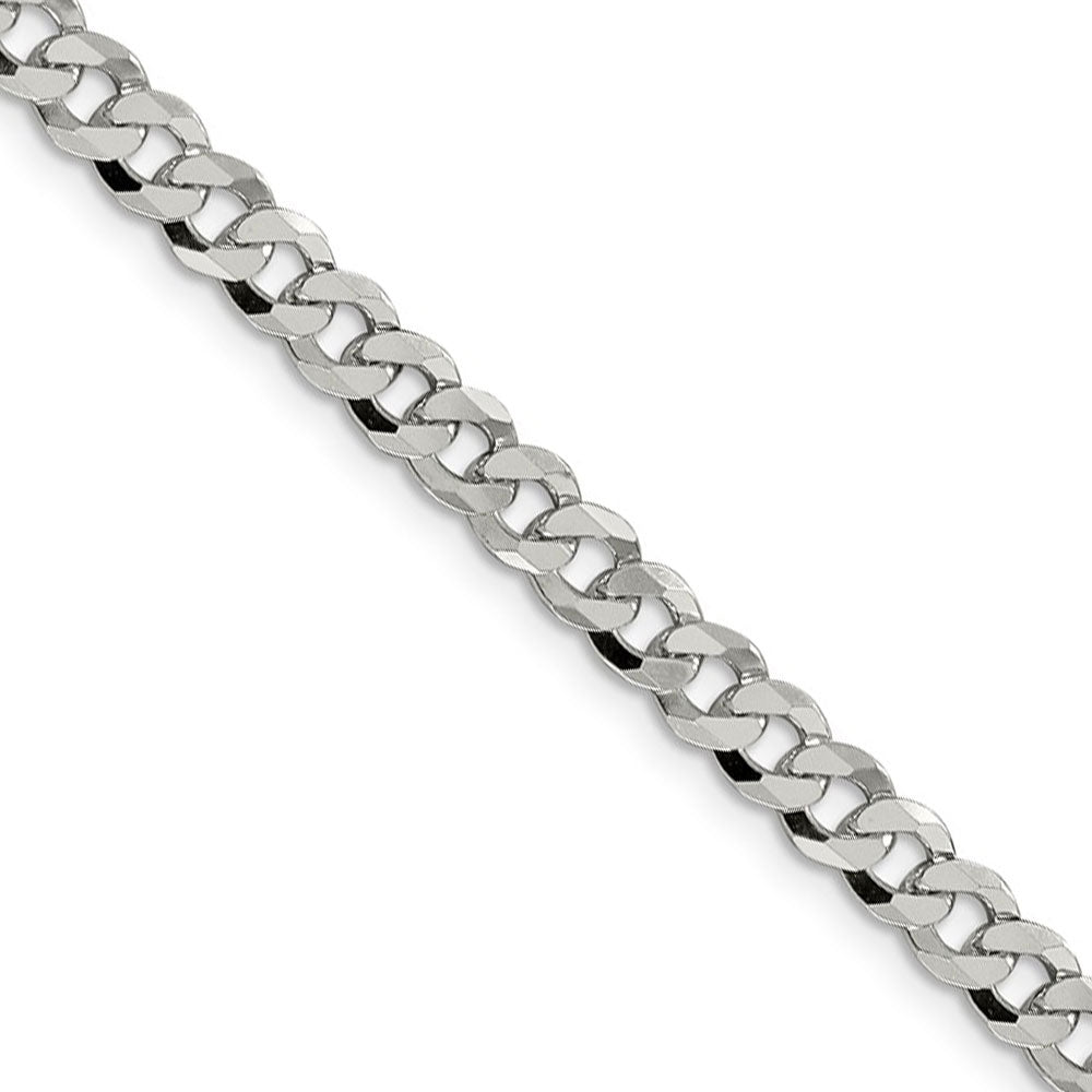 5mm, Sterling Silver, Solid Beveled Curb Chain Necklace