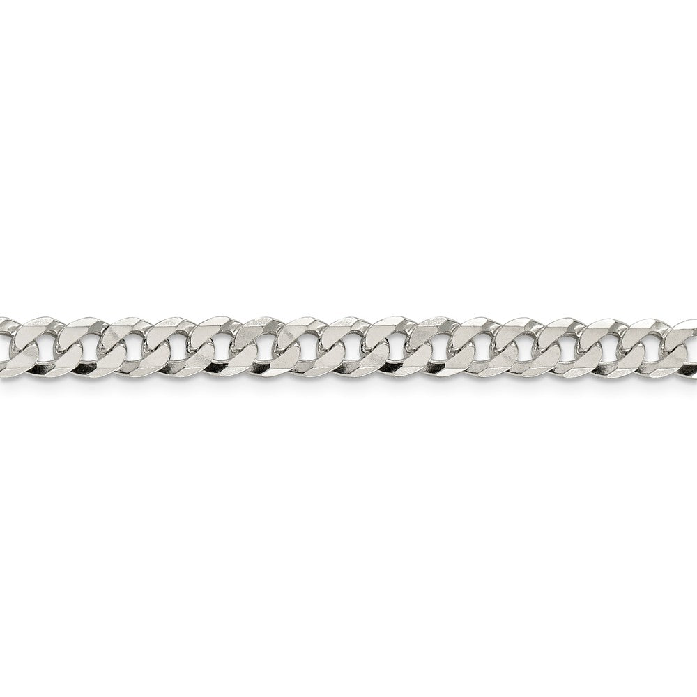 Alternate view of the 6mm, Sterling Silver, Solid Beveled Curb Chain Bracelet by The Black Bow Jewelry Co.