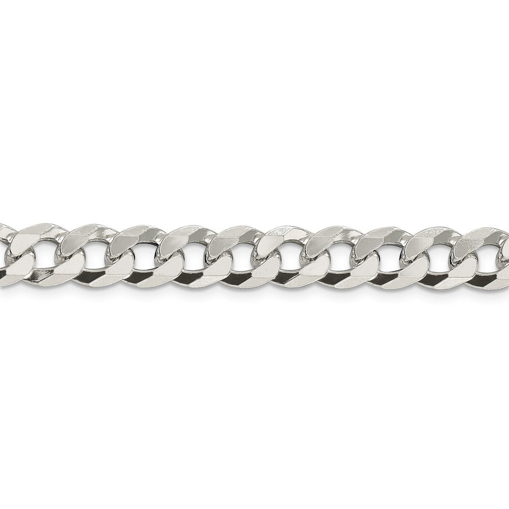 Alternate view of the Men&#39;s 8.5mm Sterling Silver Solid Beveled Curb Chain Bracelet by The Black Bow Jewelry Co.