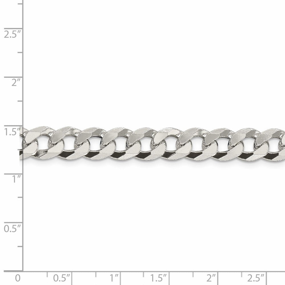 Alternate view of the Men&#39;s 8.5mm Sterling Silver Solid Beveled Curb Chain Bracelet by The Black Bow Jewelry Co.