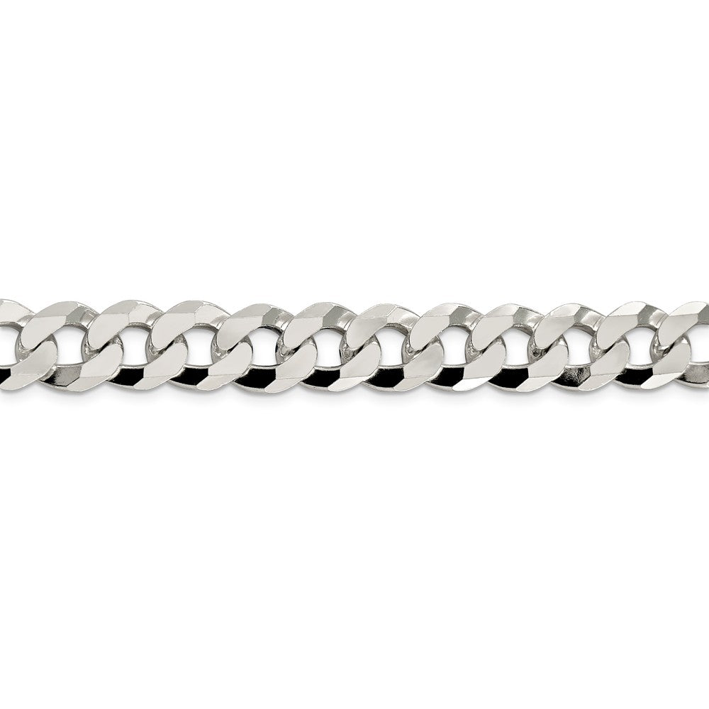 Alternate view of the Men&#39;s 12.3mm Sterling Silver Solid Beveled Curb Chain Bracelet by The Black Bow Jewelry Co.
