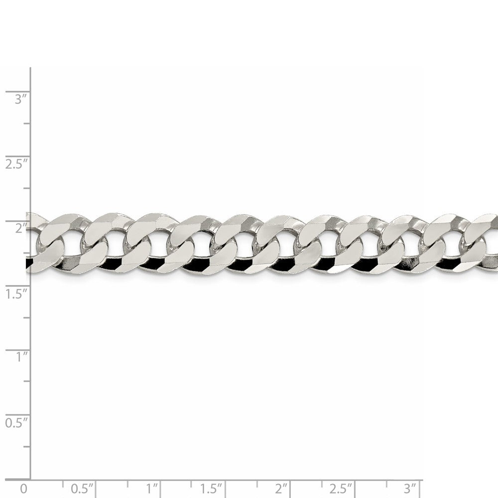 Alternate view of the Men&#39;s 12.3mm Sterling Silver Solid Beveled Curb Chain Bracelet by The Black Bow Jewelry Co.