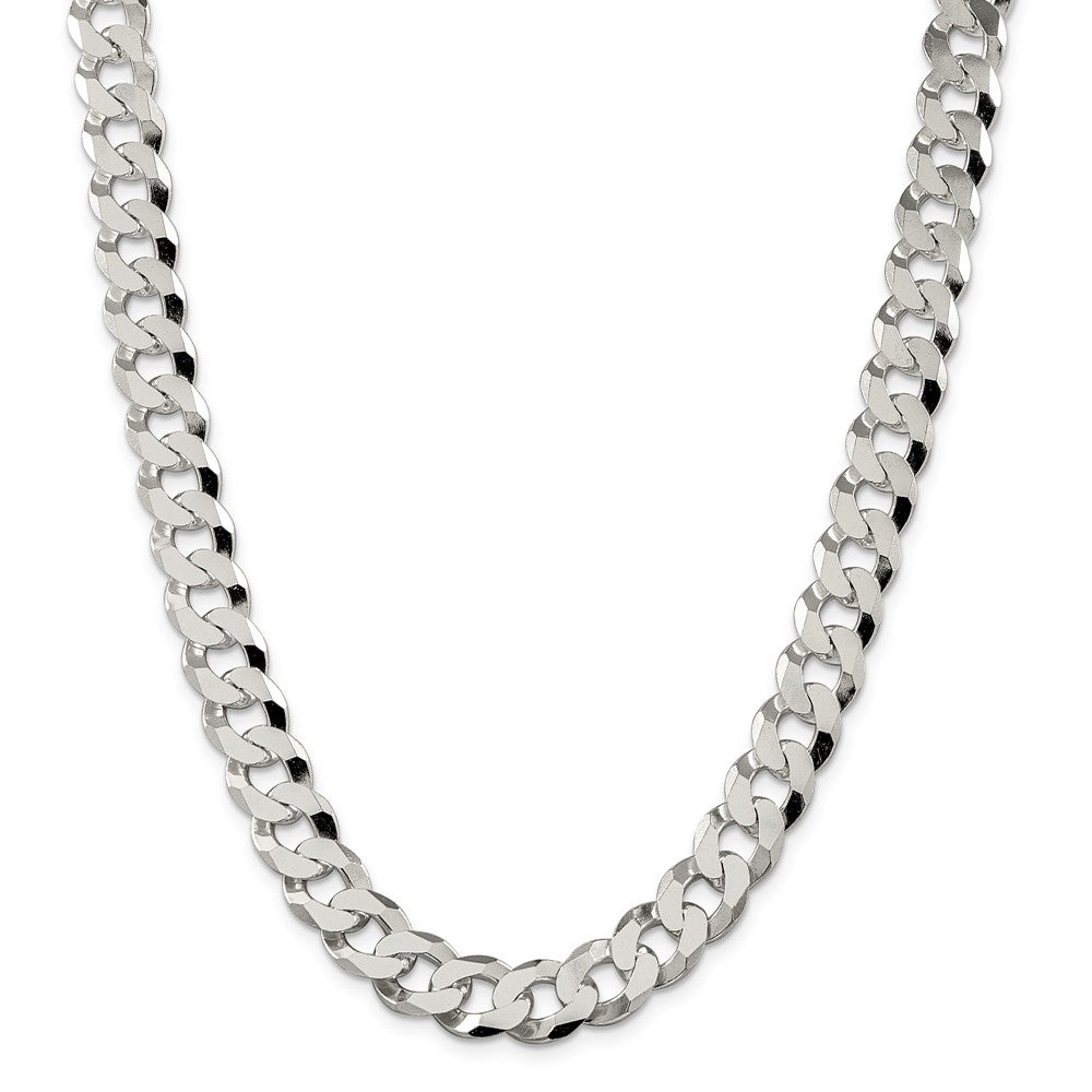 Alternate view of the Men&#39;s 12.3mm Sterling Silver Solid Beveled Curb Chain Necklace by The Black Bow Jewelry Co.
