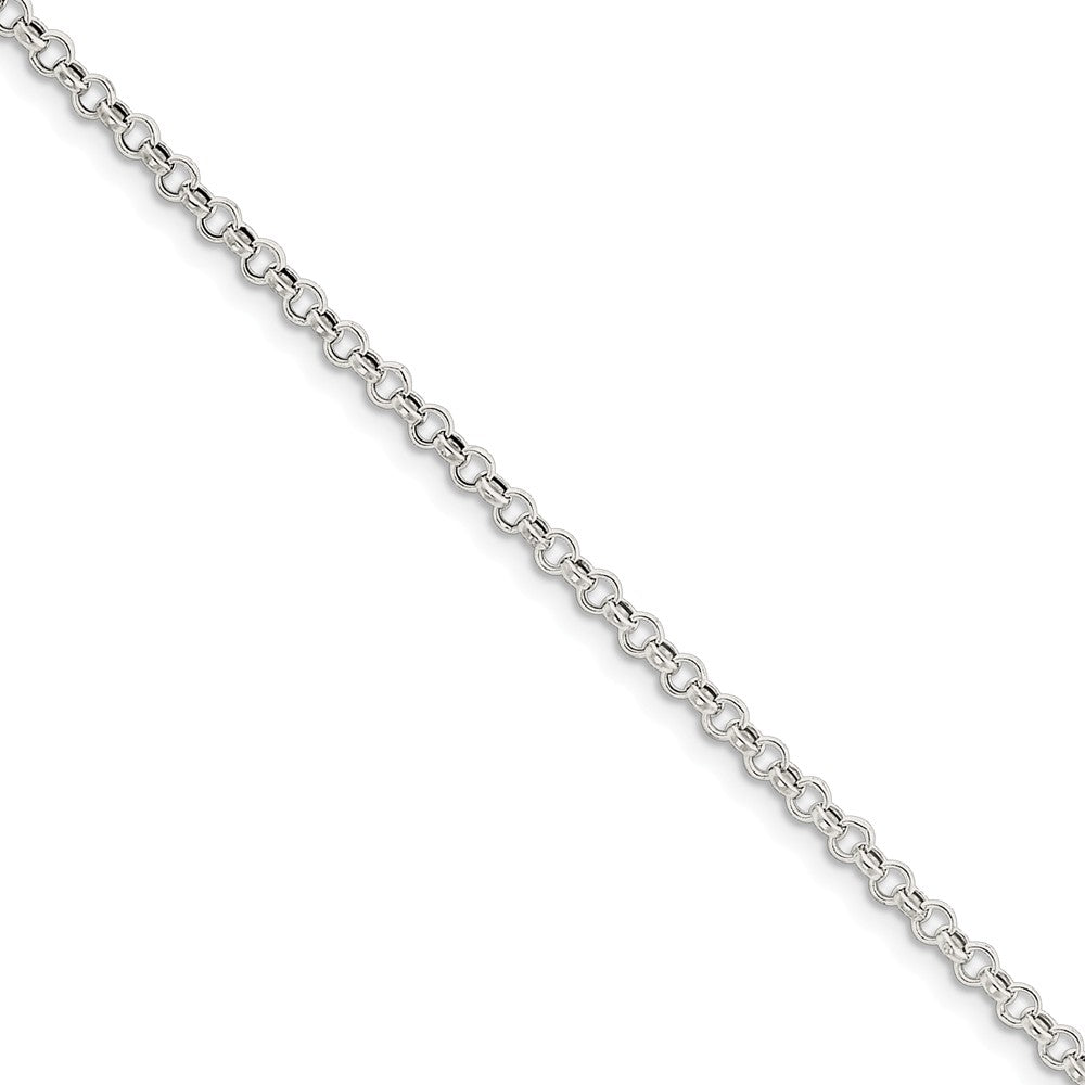 3mm, Sterling Silver, Hollow Rolo Chain Bracelet, Item C8696-B by The Black Bow Jewelry Co.