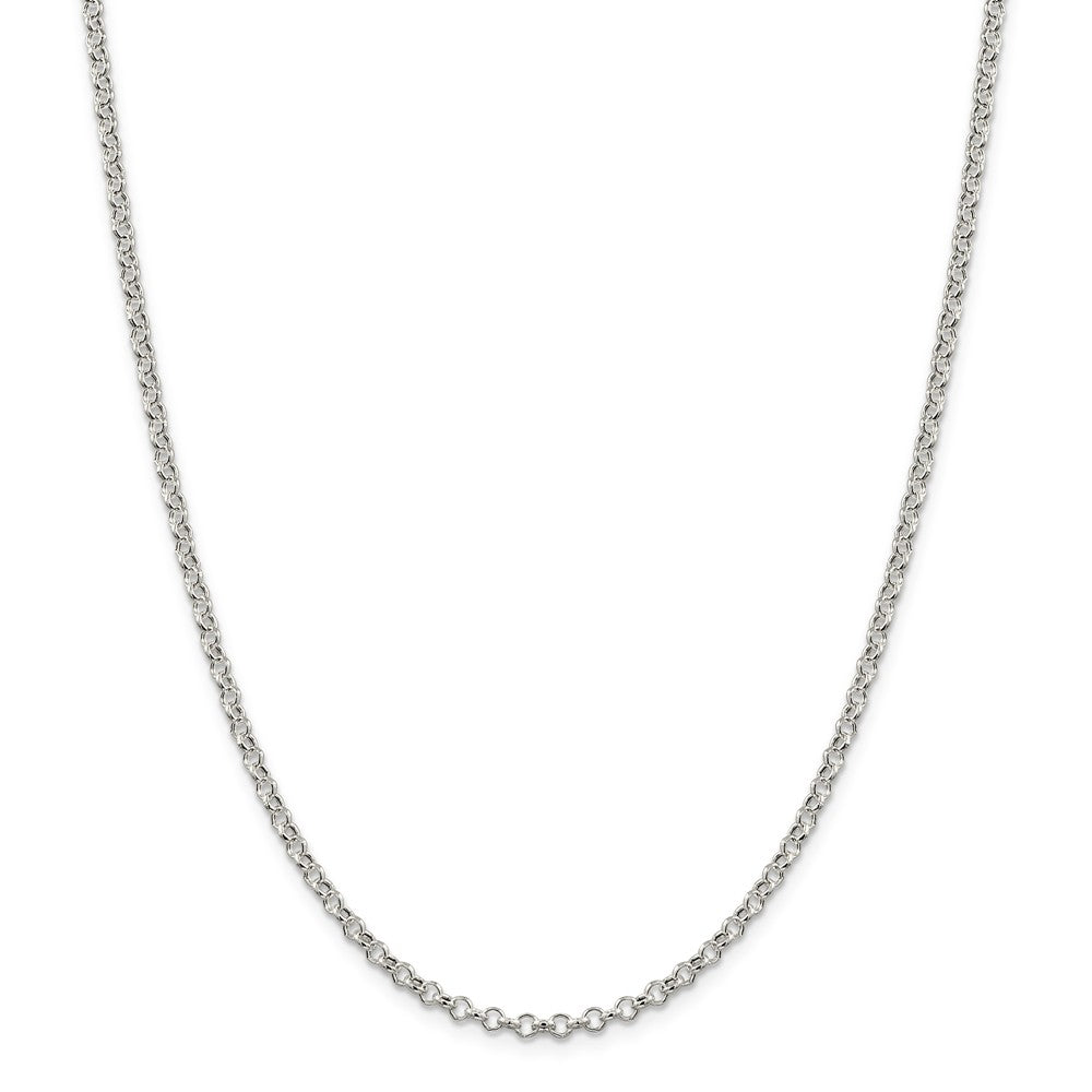 Alternate view of the 3mm, Sterling Silver, Hollow Rolo Chain Necklace by The Black Bow Jewelry Co.