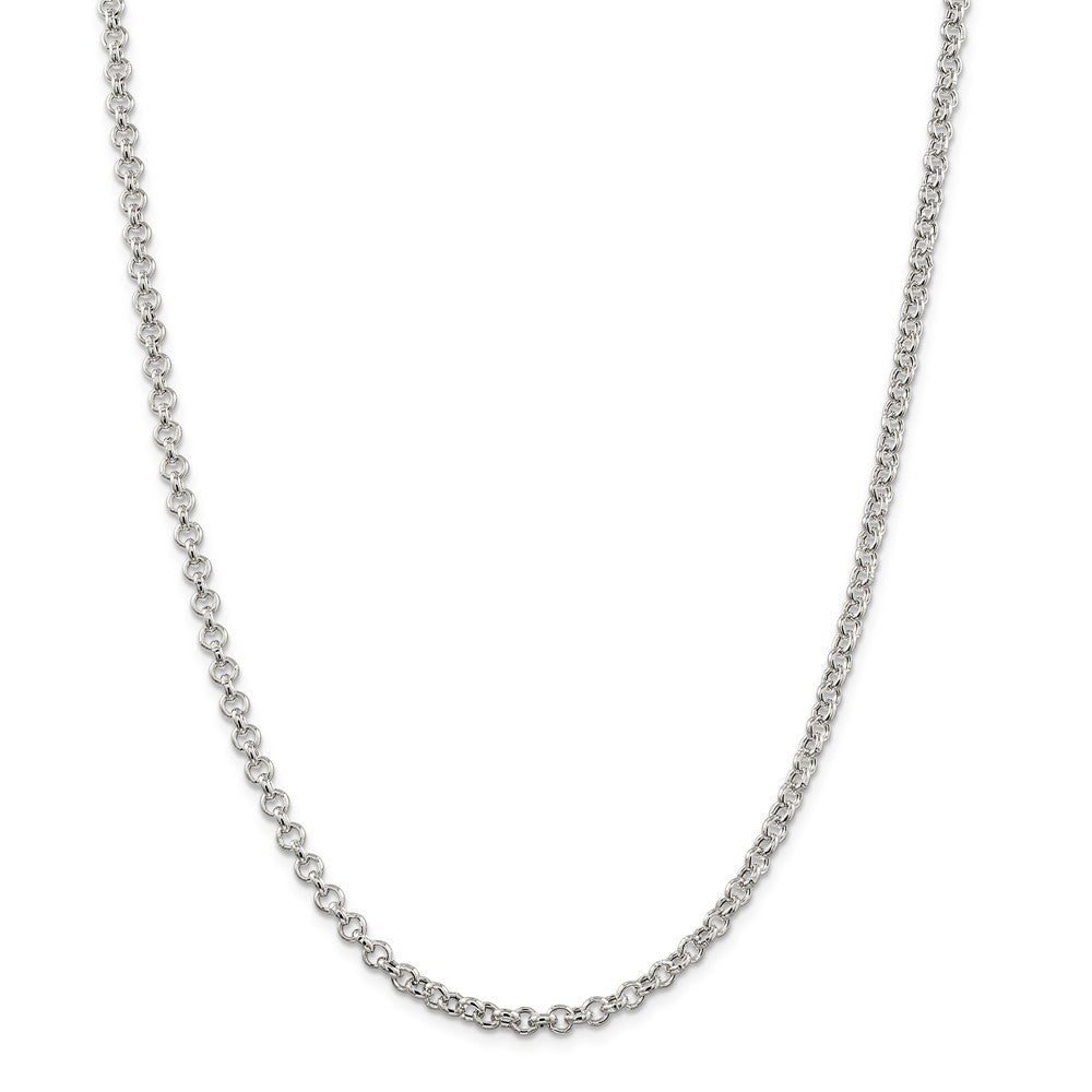 Alternate view of the 4.25mm, Sterling Silver, Hollow Rolo Chain Necklace by The Black Bow Jewelry Co.