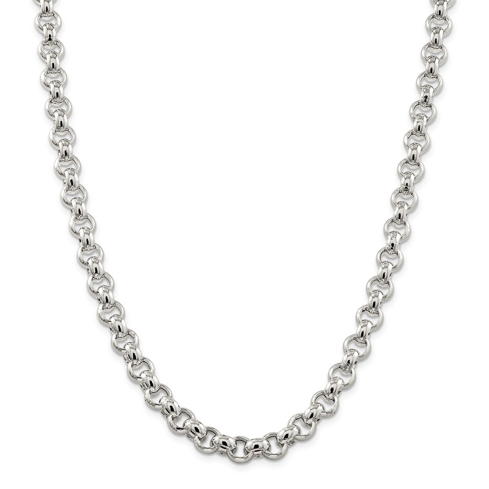 Alternate view of the Men&#39;s 9.5mm, Sterling Silver, Hollow Rolo Chain Necklace by The Black Bow Jewelry Co.