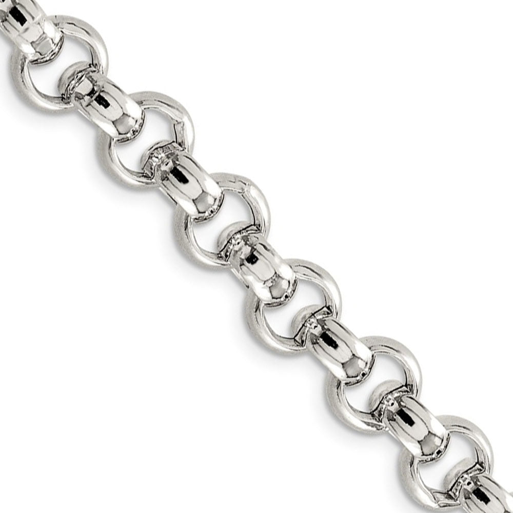 Men&#39;s 9.5mm, Sterling Silver, Hollow Rolo Chain Necklace