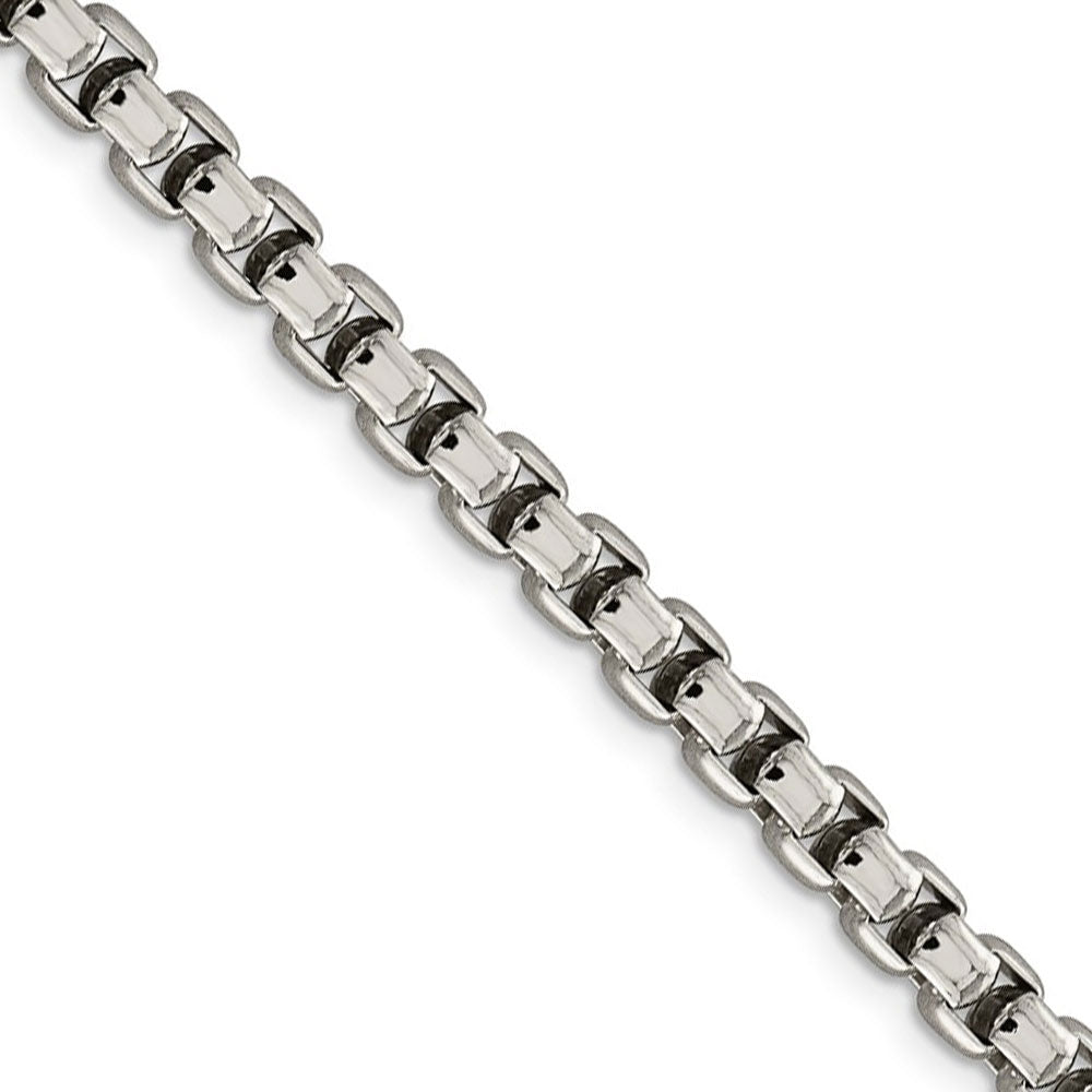 2-6mm Stainless Steel Black&Silver Round Box Chain Necklace Men Women  18-36